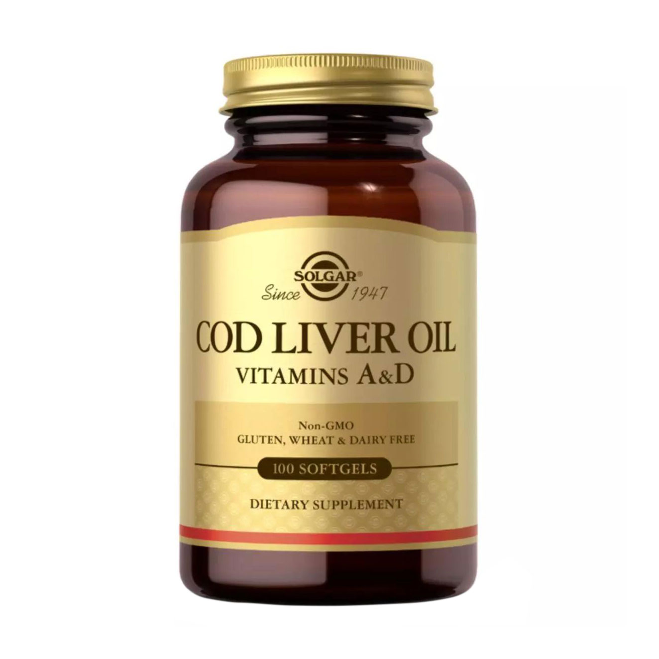 Олія печінки тріски з вітамінами A і D Solgar Cod Liver Oil Vitamins A &amp; D, 100 капсул